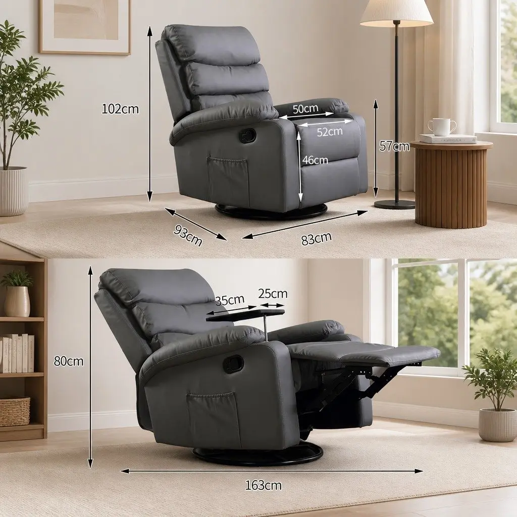 Grey Massage Recliner Chair with Heat