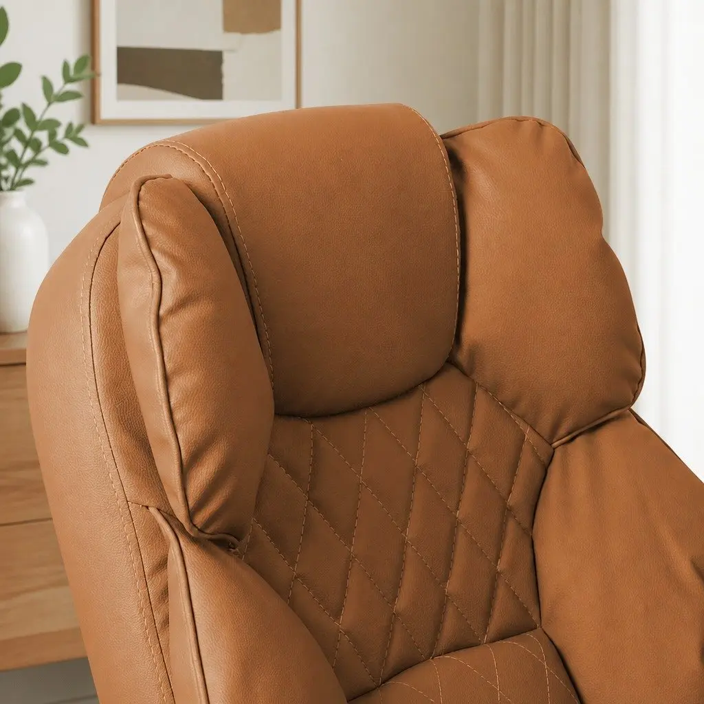 Brown PU Leather Gaming Office Chair