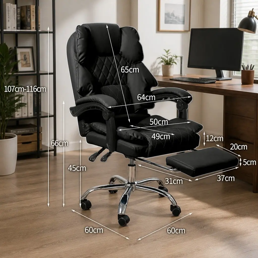 Gaming Office Chair for Office Use Adjustable Height Black