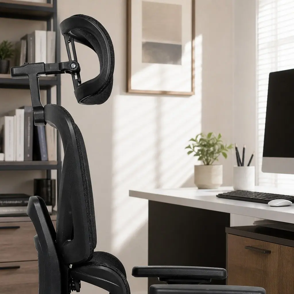 Ergonomic Office Chair for Home and Office Black Mesh Adjustable Lumbar with Footrest 67cm W x 109cm D x 116124cm H