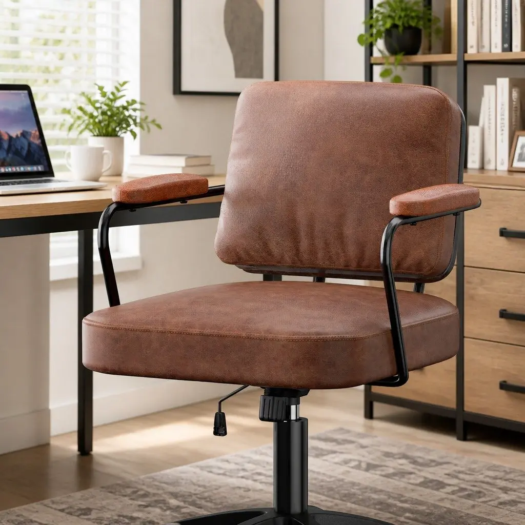Office Arm Chair Swivel Executive Computer Desk Seat Height Adjustable Wheels