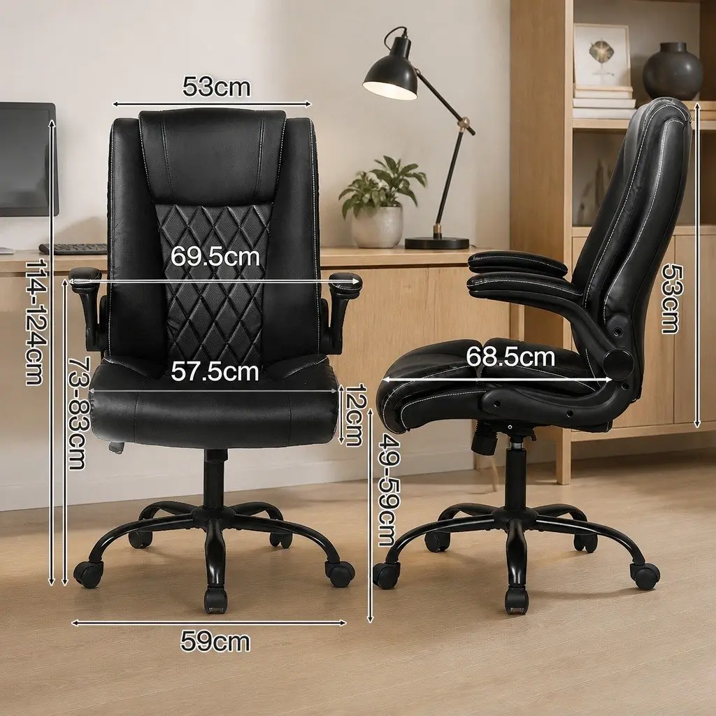 Executive Office Chair for Gaming and Work High Back Reclining with Footrest and Swivel