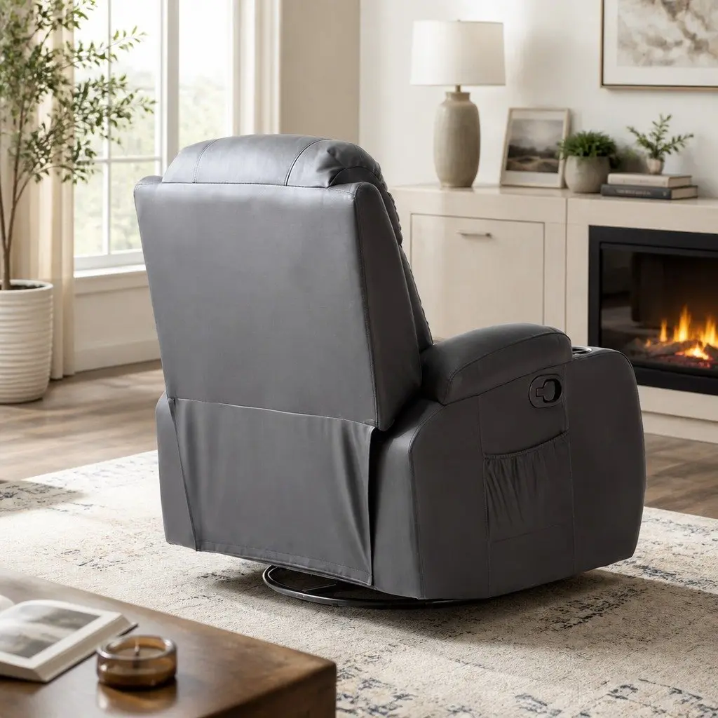 Massage Recliner Chair Living Room 360 Swivel Heated Lumbar Full Body Relaxation