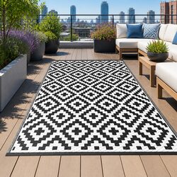 Outdoor Rug Dimensions 120x180cm, Weather-Resistant Construction