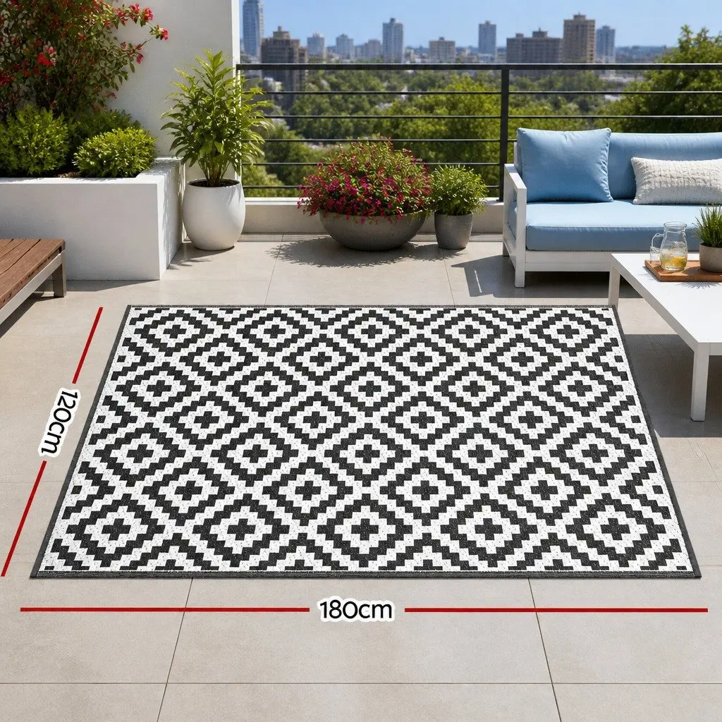 Outdoor Rug 120x180cm Reversible Dual-Sided Area Mat Patio Garden Camping Beach