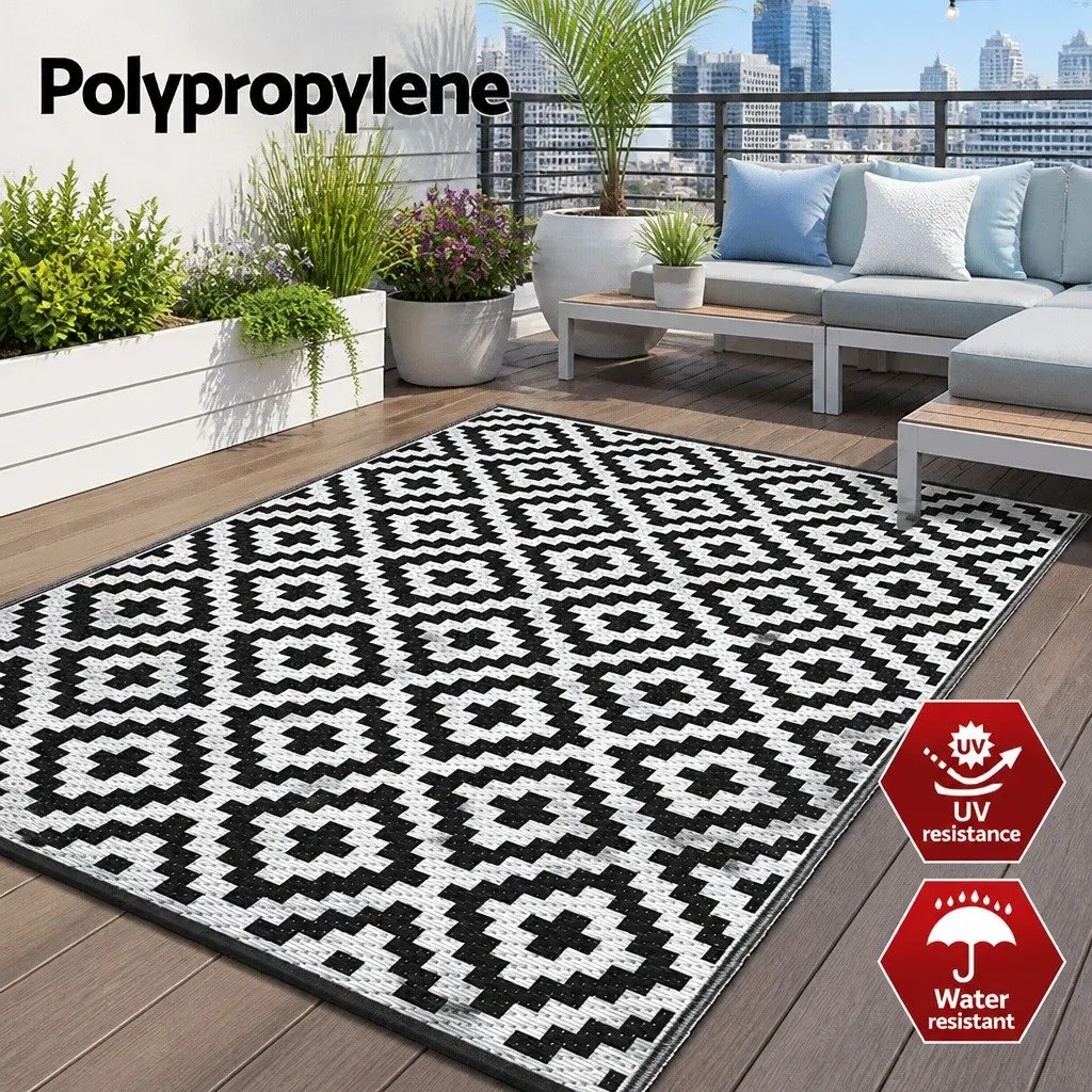 Outdoor Rug 120x180cm Reversible Dual-Sided Area Mat Patio Garden Camping Beach