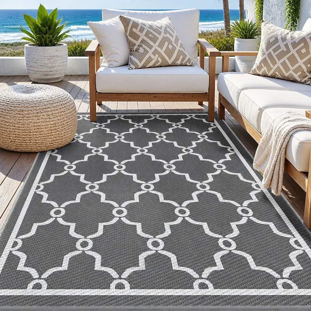 Outdoor Rug 152x244cm, Grey