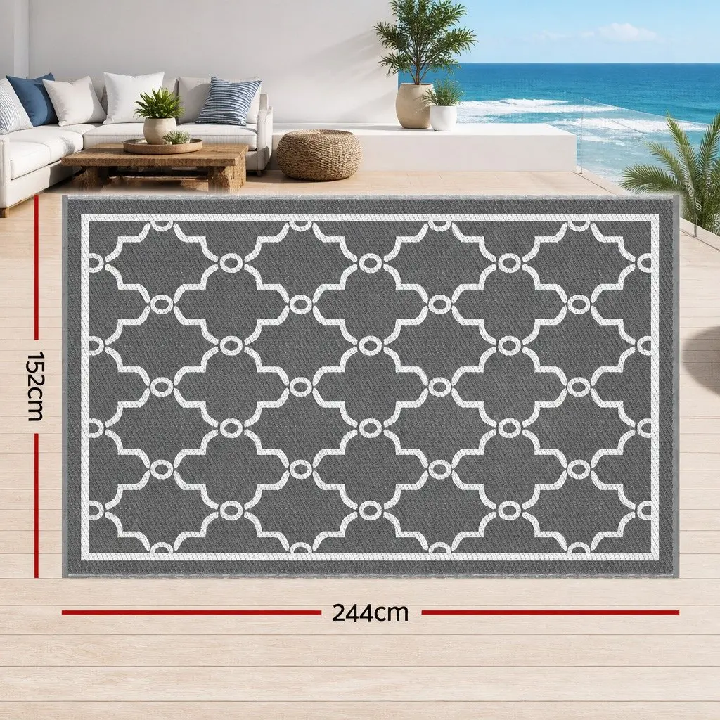Outdoor Rug for Patio Backyard Garden 152x244cm Reversible Dual-Sided Area Mat