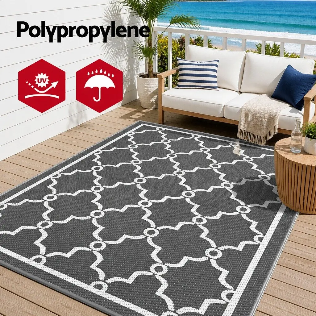 Outdoor Rug for Patio Backyard Garden 152x244cm Reversible Dual-Sided Area Mat