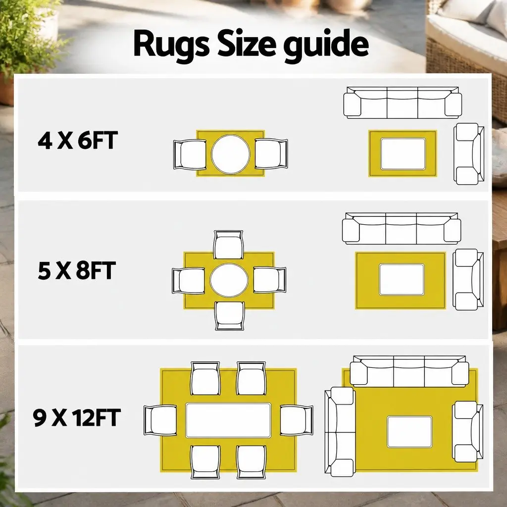 Outdoor Reversible Rug 274x366cm Grey