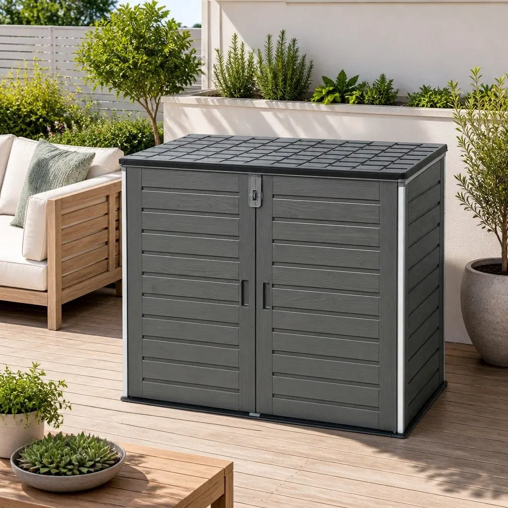 Outdoor Storage Box 1170L Grey Shed