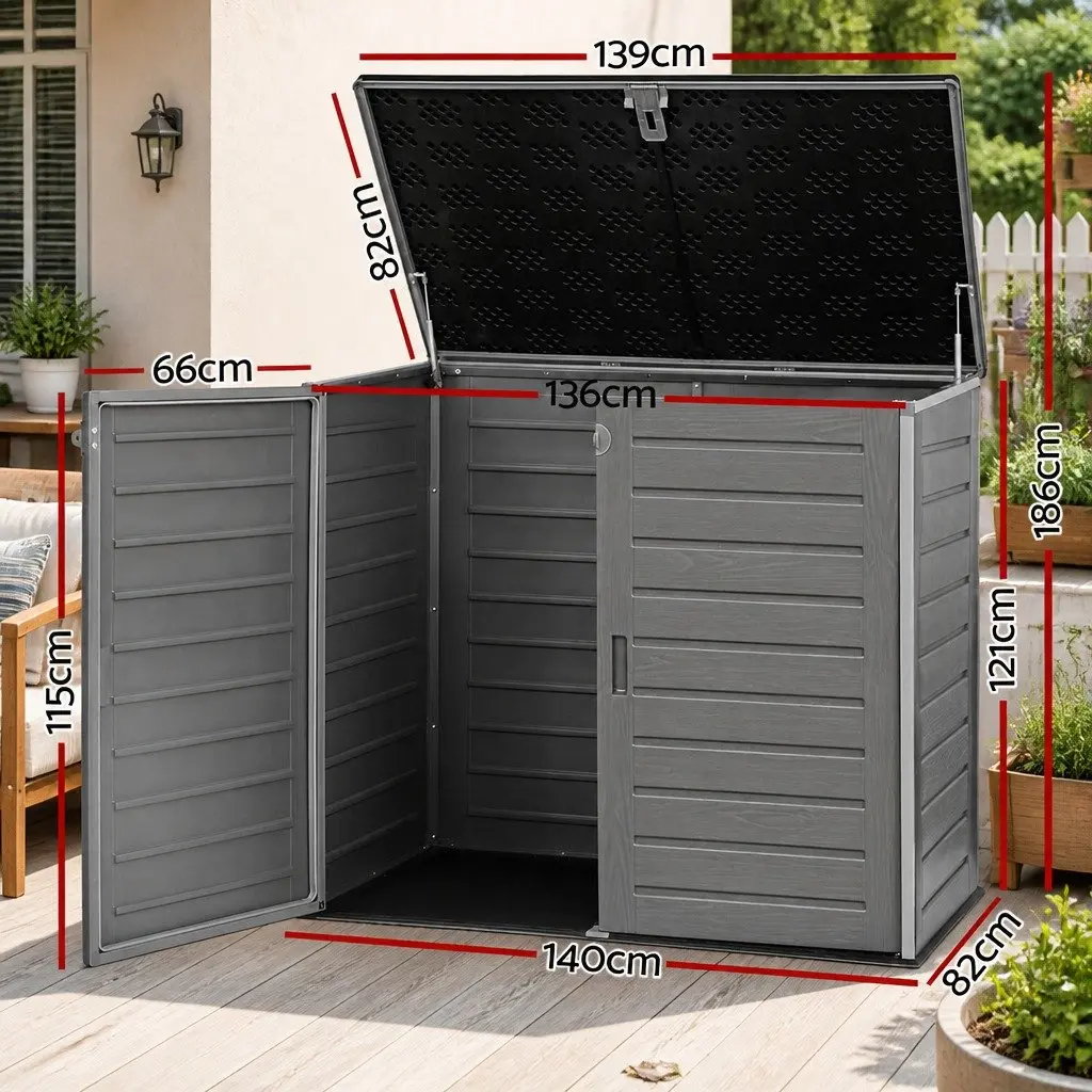 Outdoor Storage Box for Garden Tools 1170L Grey