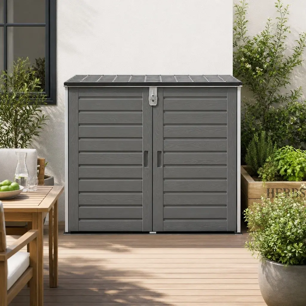 Outdoor Storage Box for Garden Tools 1170L Grey