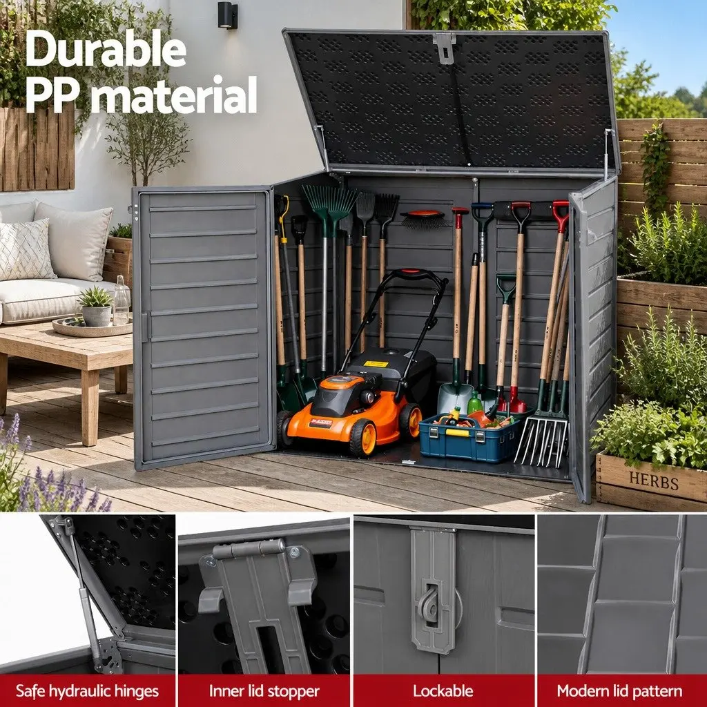 Outdoor Storage Box for Garden Tools 1170L Grey