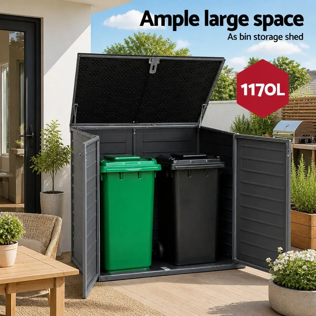 Outdoor Storage Box for Garden Tools 1170L Grey