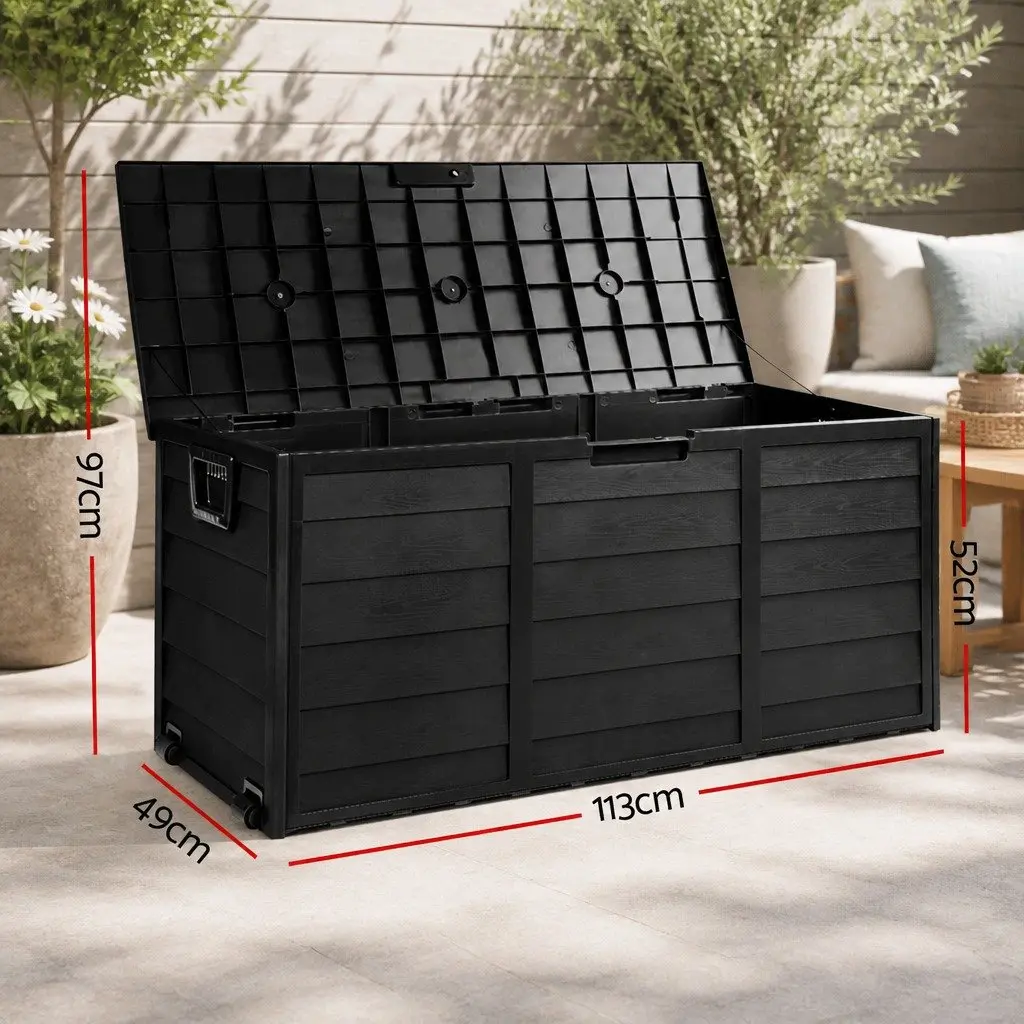 Outdoor Storage Box 290L Garden Organiser Black