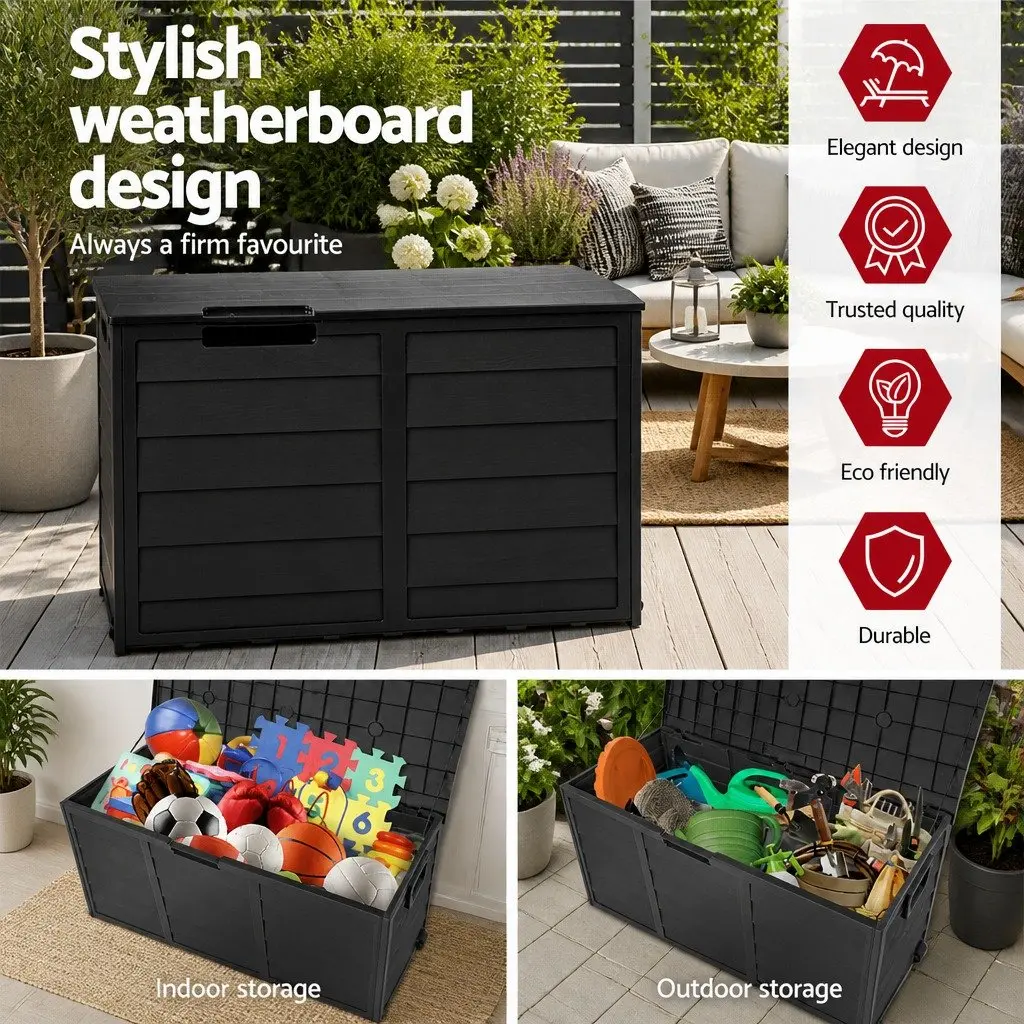 Outdoor Storage Box 290L Garden Organiser Black
