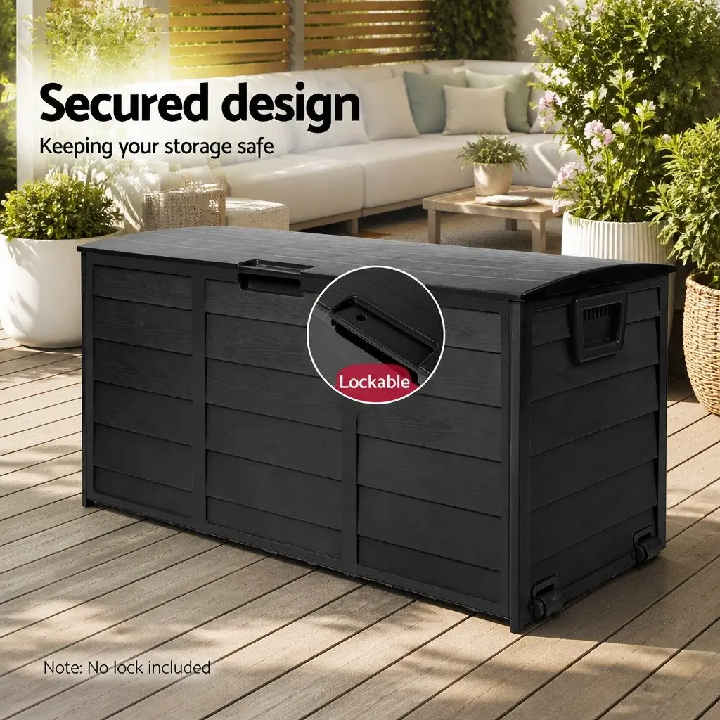 Outdoor Storage Box 290L Garden Organiser Black