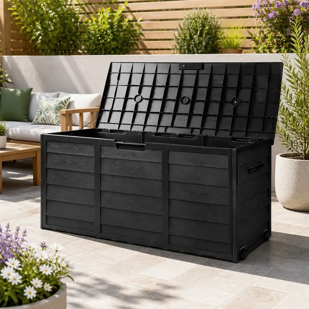 Outdoor Storage Box 290L Garden Organiser Black