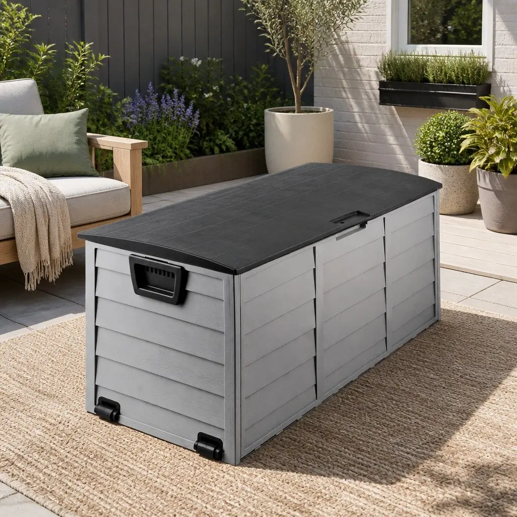 290L Polypropylene Outdoor Storage Box with Lockable Lid