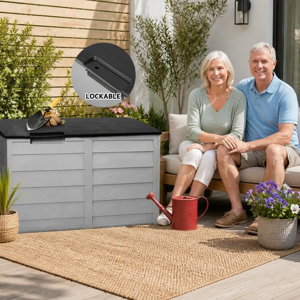 290L Polypropylene Outdoor Storage Box with Lockable Lid
