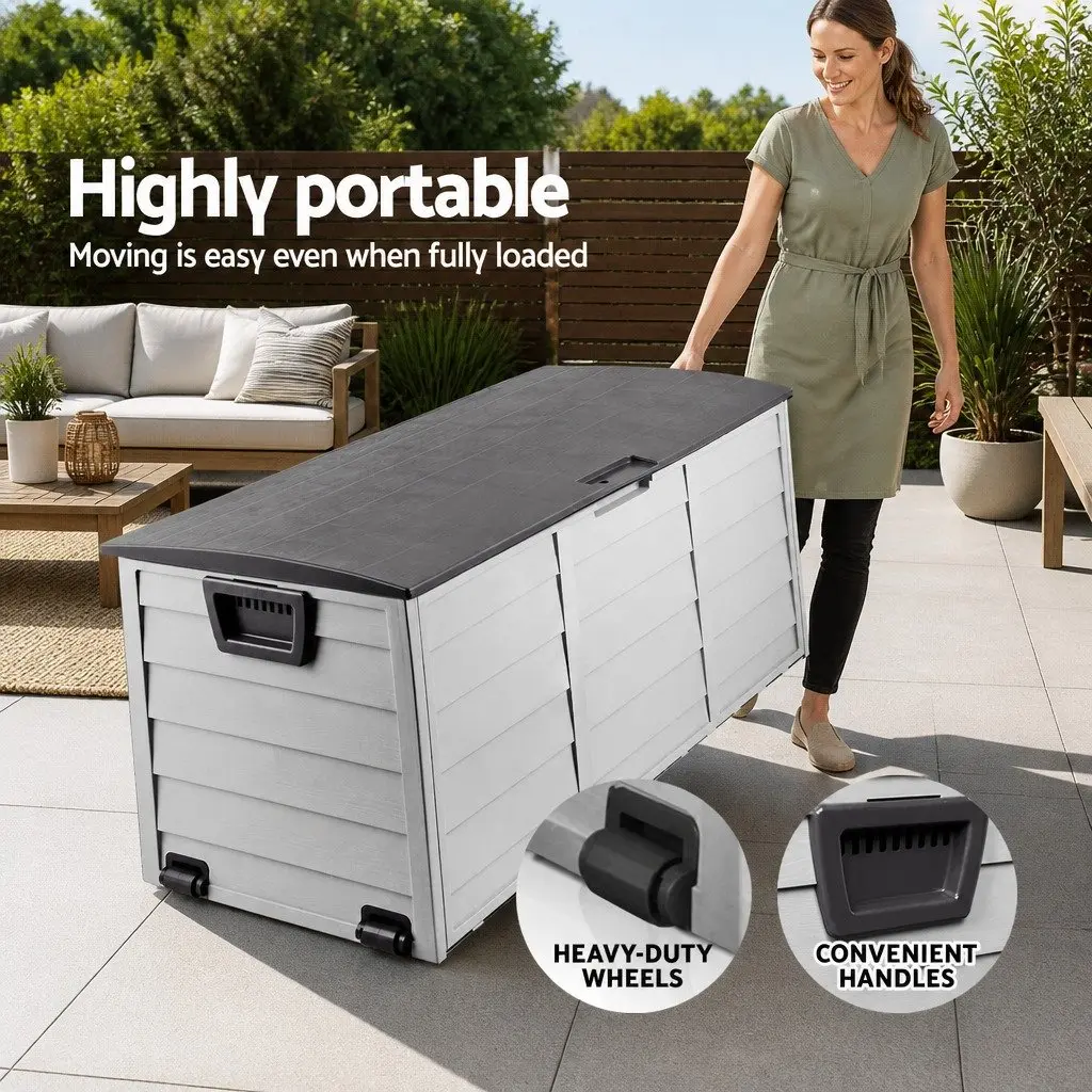 290L Polypropylene Outdoor Storage Box with Lockable Lid