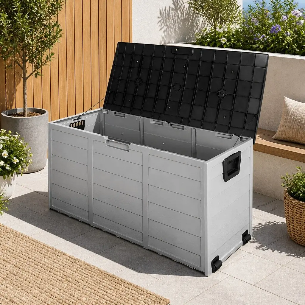 290L Polypropylene Outdoor Storage Box with Lockable Lid