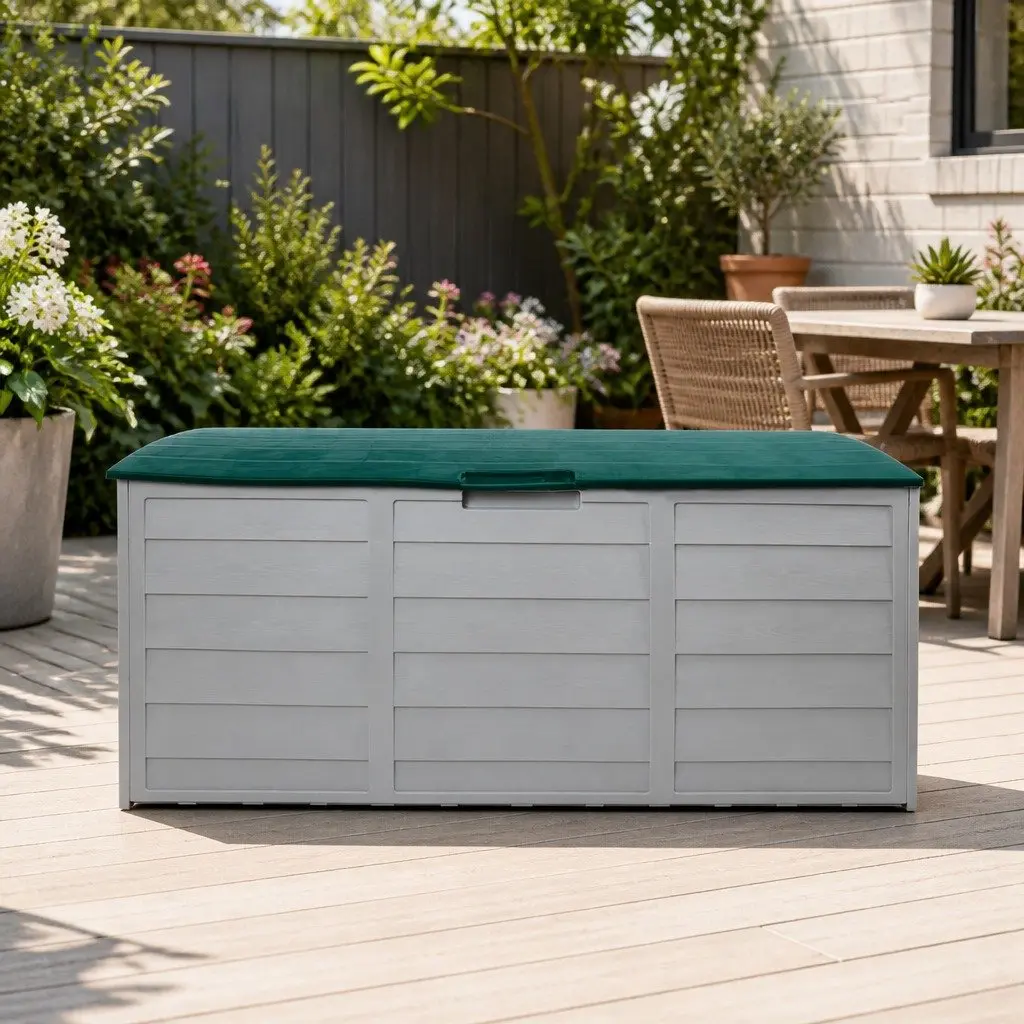 Outdoor Storage Box Garden 290L Lockable Tool Organiser with Wheels