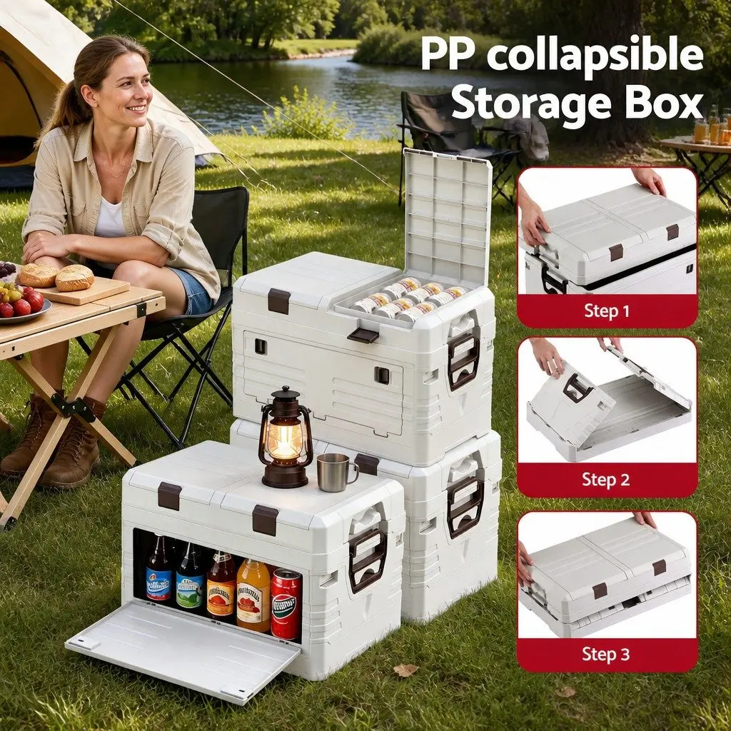 Outdoor Storage Box for Camping and Home Organization 40L Collapsible Foldable
