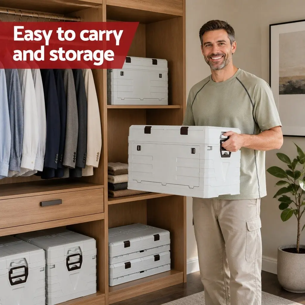 Outdoor Storage Box for Camping and Home Organization 40L Collapsible Foldable