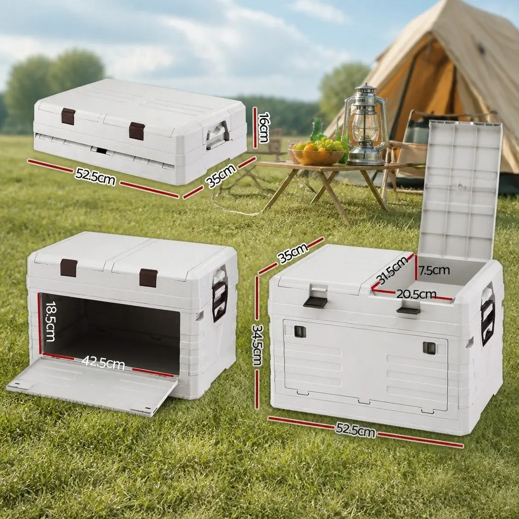 Outdoor Storage Box for Camping and Home Organization 60L Beige