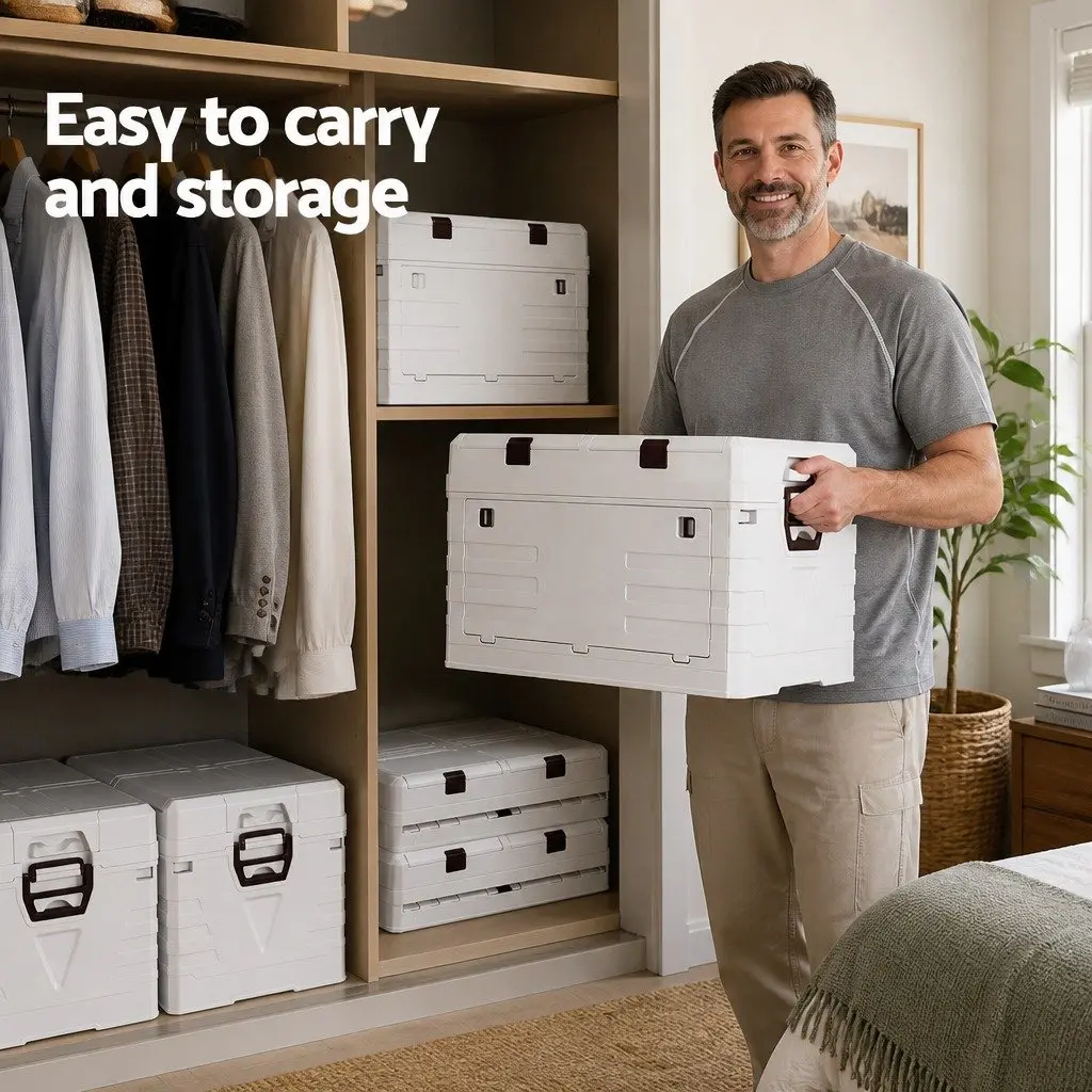 Outdoor Storage Box for Camping and Home Organization 60L Beige