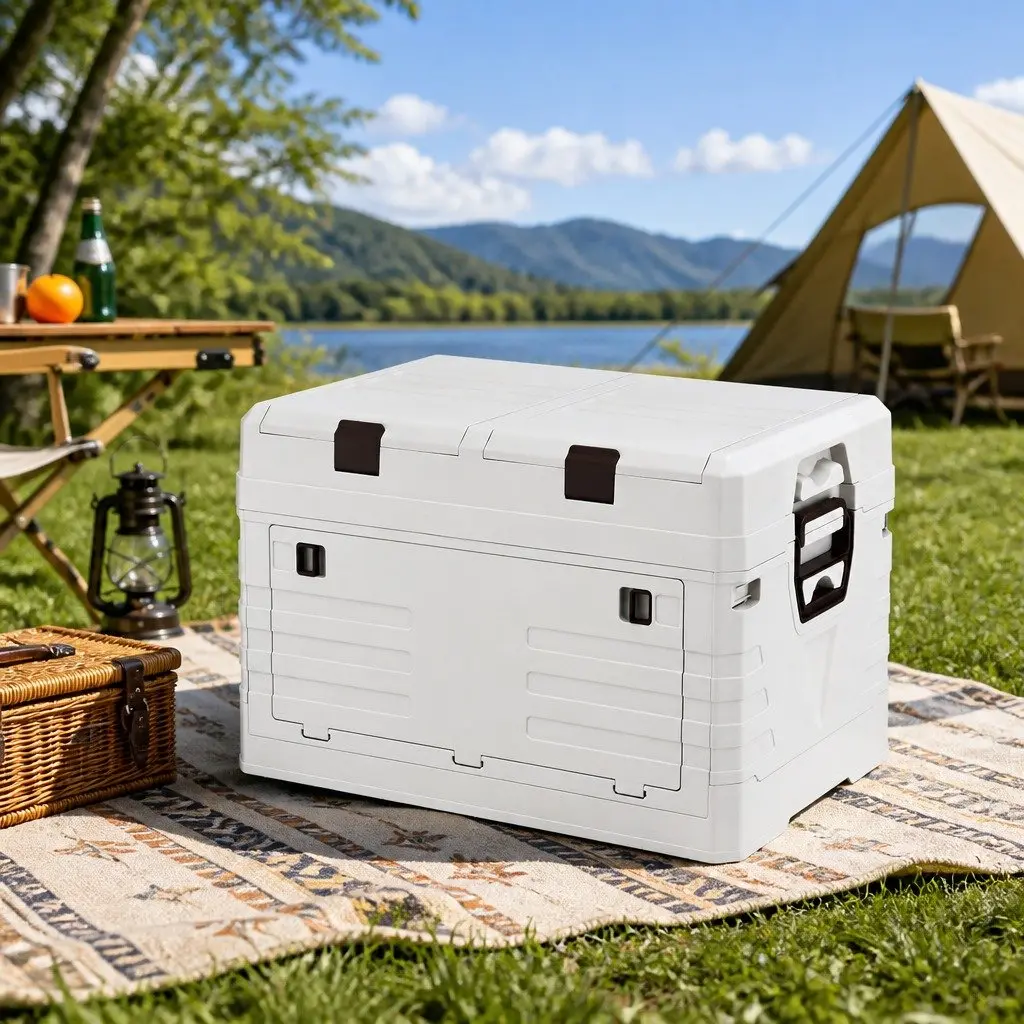 Outdoor Storage Box for Camping and Home Organization 60L Beige