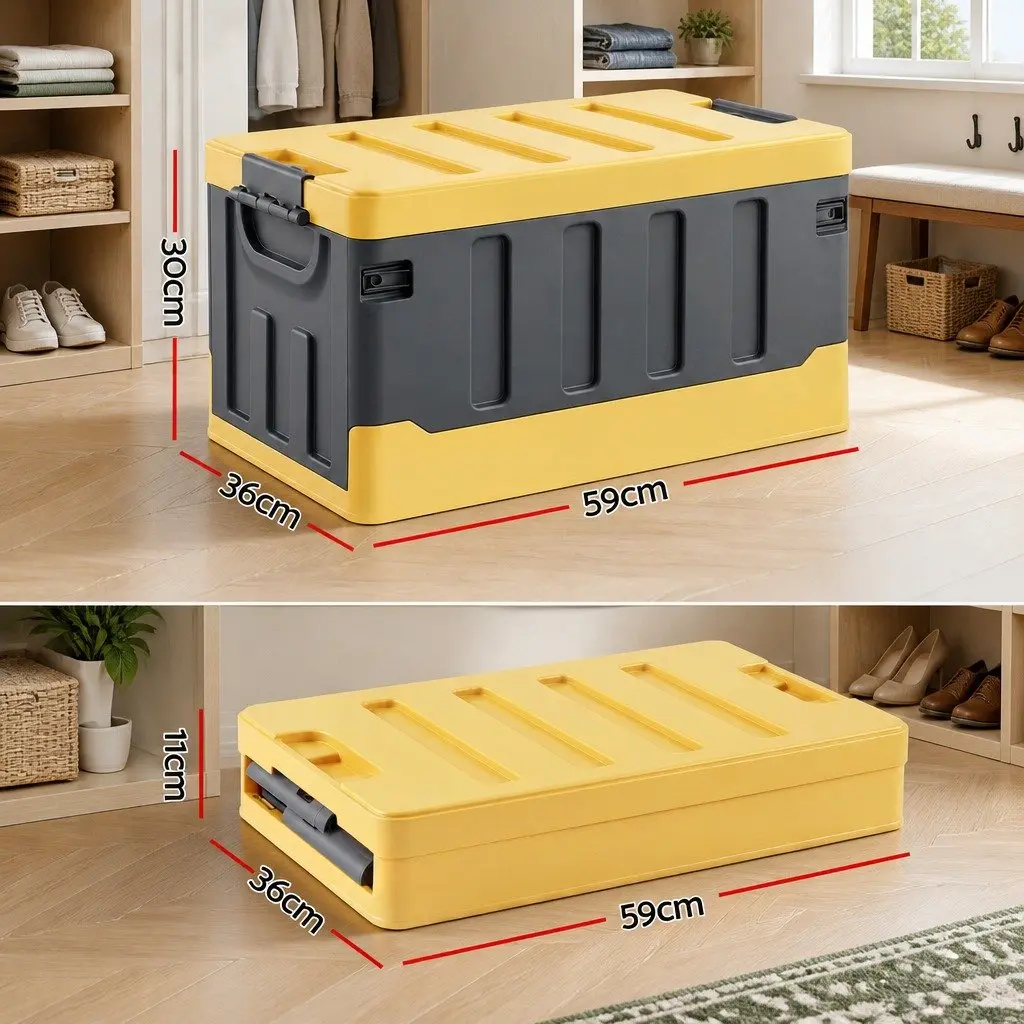 Collapsible Storage Box Outdoor 60L Yellow