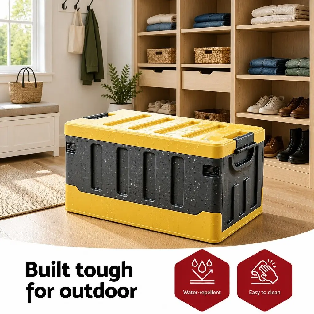 Collapsible Storage Box Outdoor 60L Yellow
