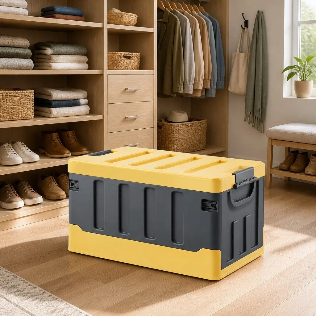 Collapsible Storage Box Outdoor 60L Yellow