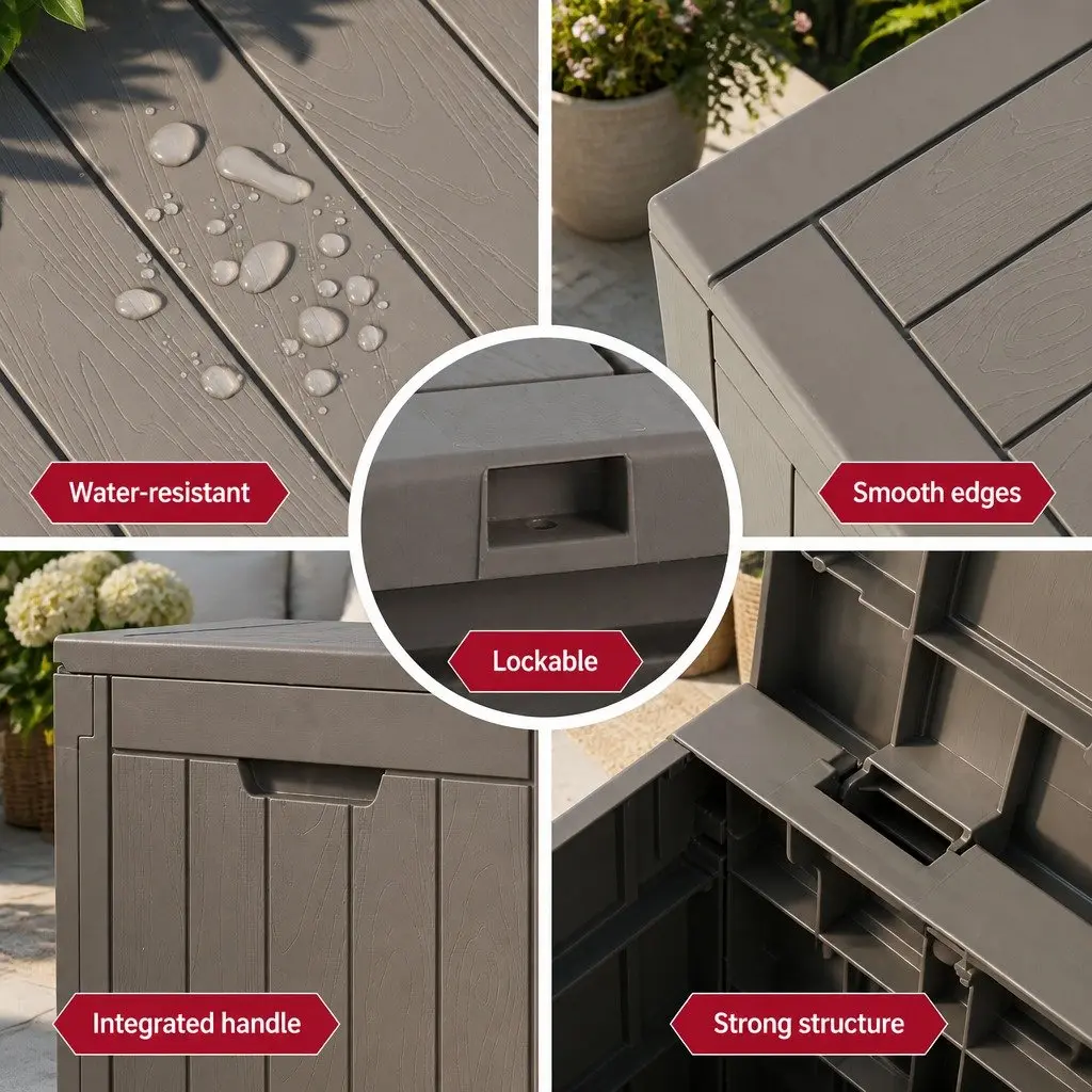 Outdoor Storage Box Garden Shed 118L Lockable Container