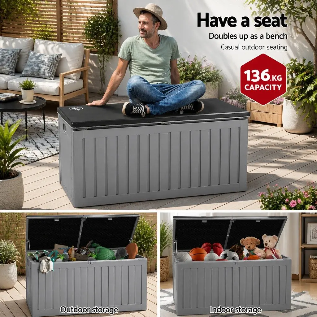 270L Outdoor Storage Box with Bench