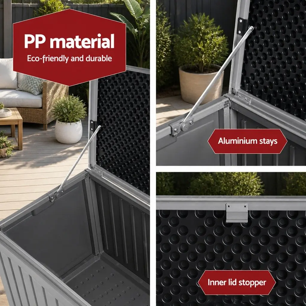 270L Outdoor Storage Box with Bench