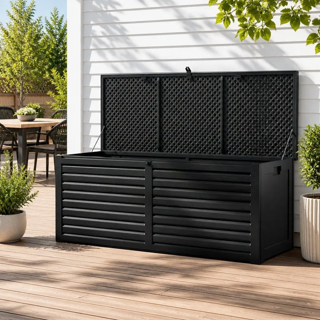 Outdoor Storage Box for Garden 390L Black