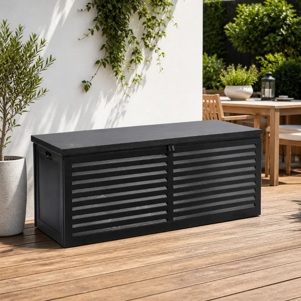 Outdoor Storage Box for Garden 390L Black