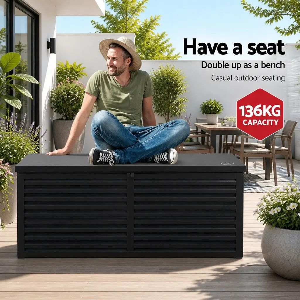 Outdoor Storage Box for Garden 390L Black