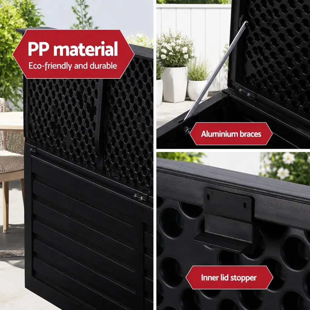 Outdoor Storage Box for Garden 390L Black