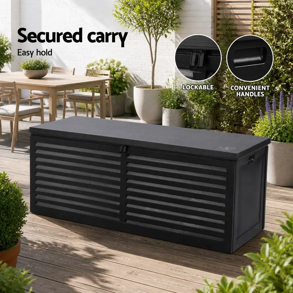 Outdoor Storage Box for Garden 390L Black
