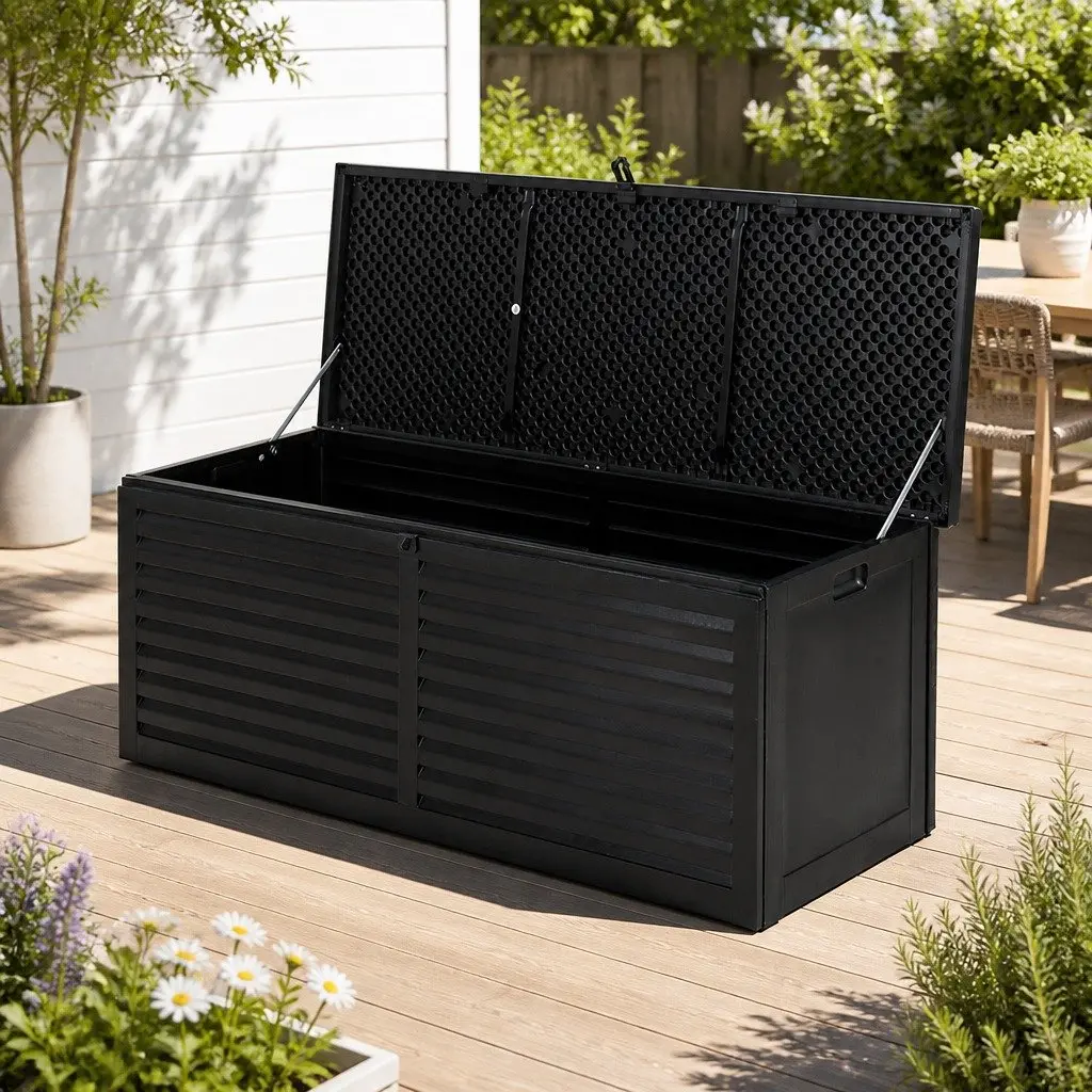 Outdoor Storage Box for Garden 390L Black