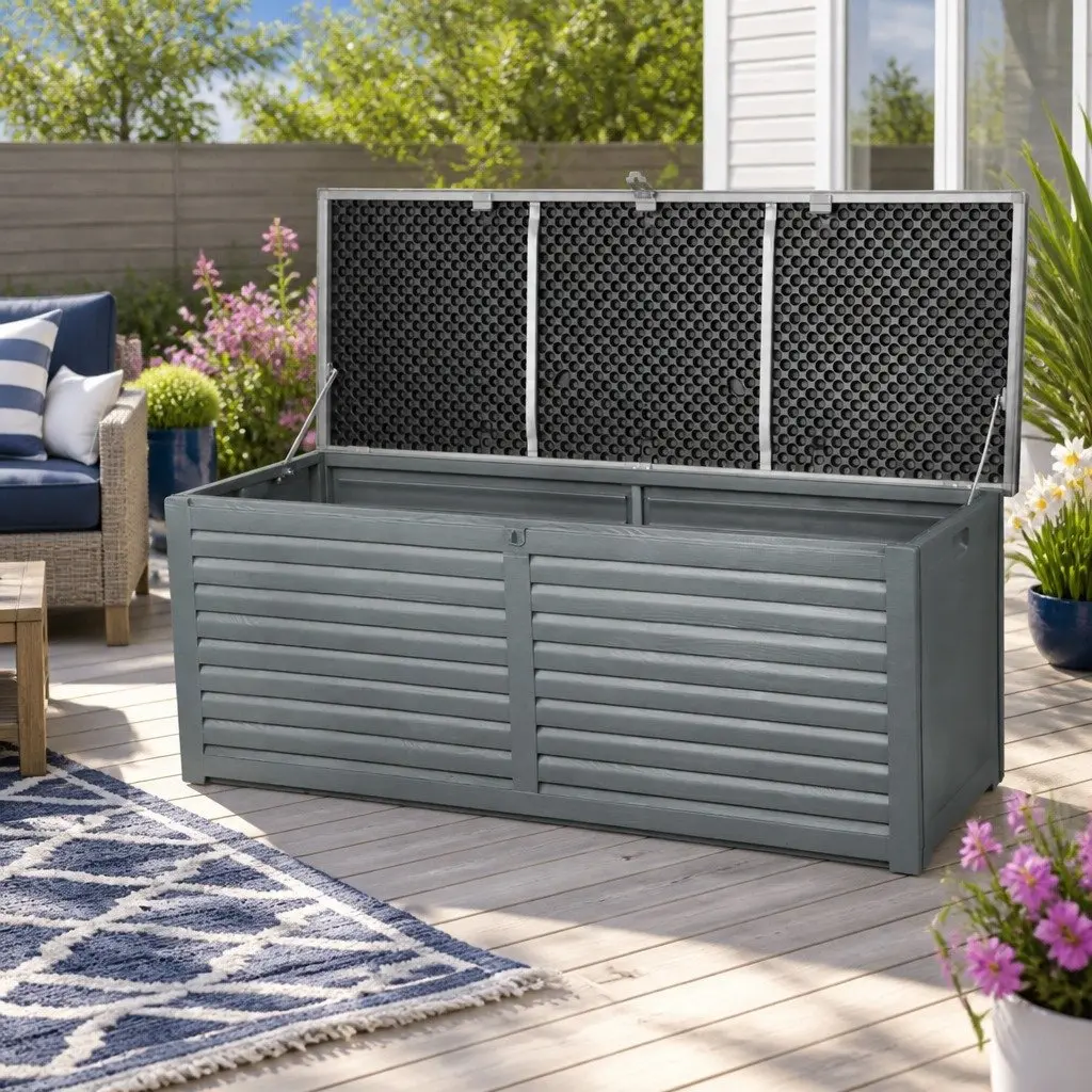 Outdoor Storage Box for Garden Tools 390L Grey
