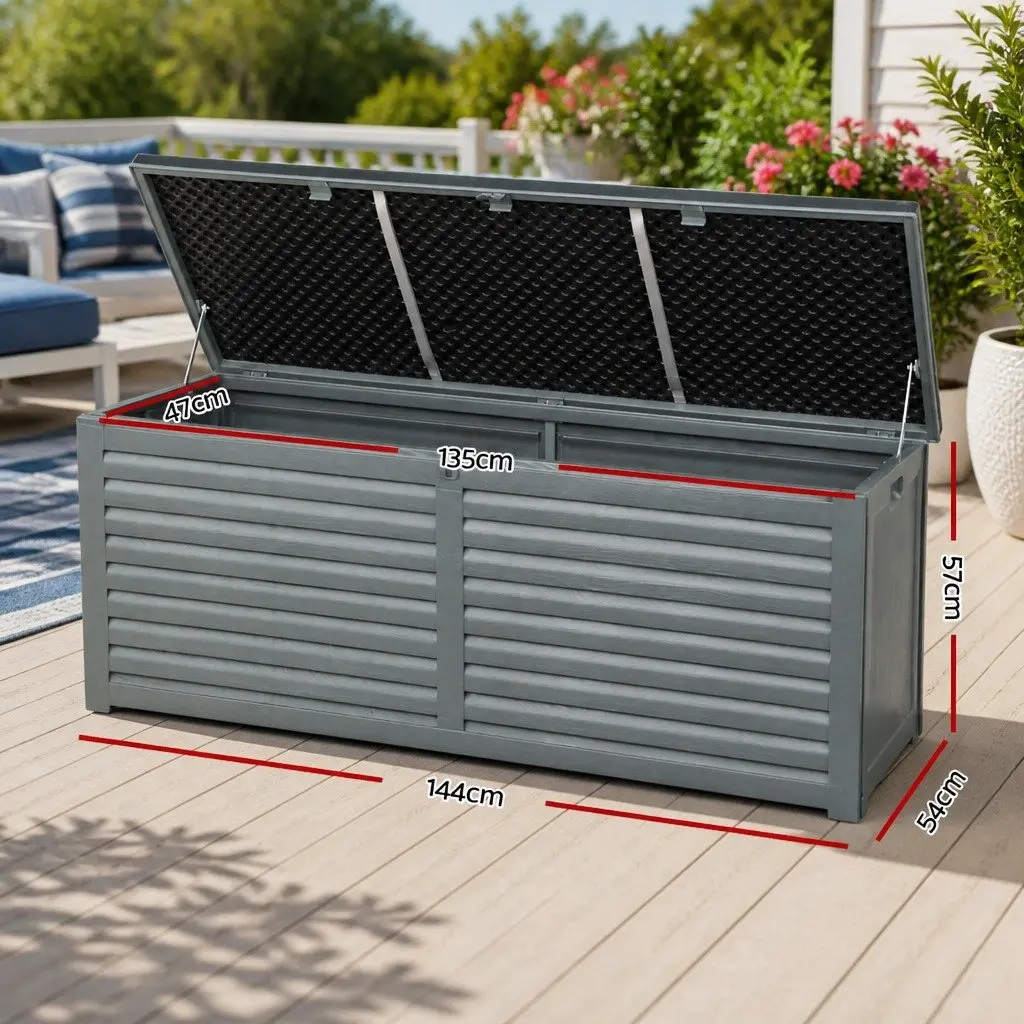 Outdoor Storage Box for Garden Tools 390L Grey