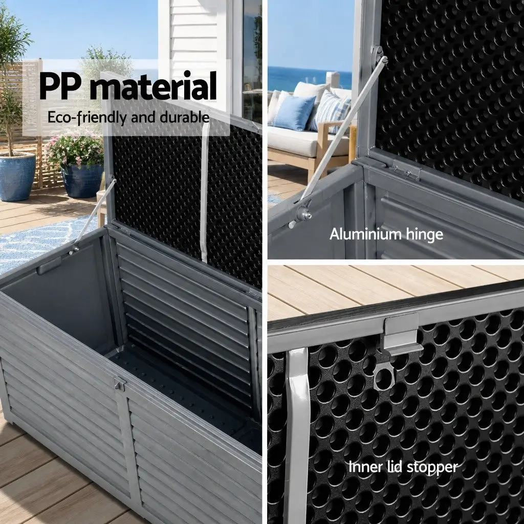 Outdoor Storage Box for Garden Tools 390L Grey