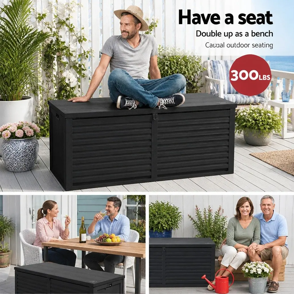 Outdoor Storage Box for Garden 490L Black