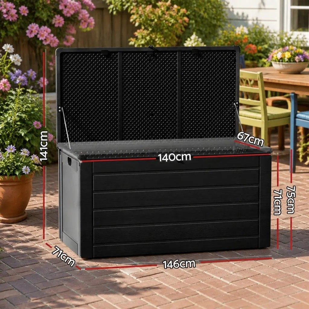 Outdoor Storage Box for Garden 680L Black